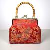 Handmade gold bag bamboo handle brocade cheongsam mouth gold bag handbag