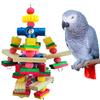 Pet Bird Chew Toy Natural Wood Blocks Cluster for Cockatiel Conure Cockatoos Teeth Grinding Perfect for Cage Bird