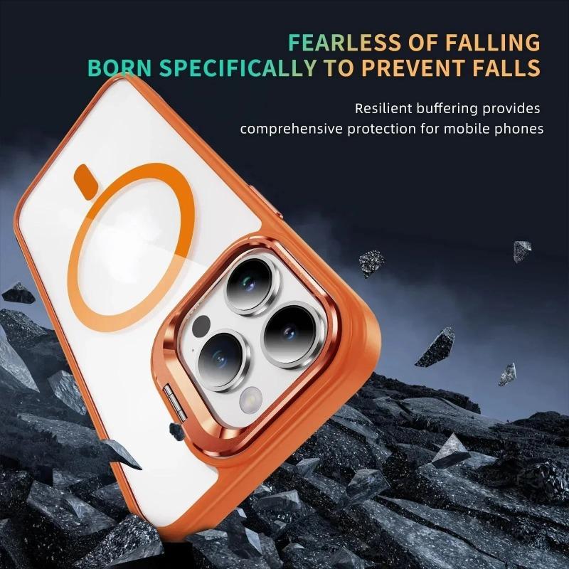 Luxury For Magsafe Wireless Charging Magnetic Case for iPhone 15 12 13 14 Pro Max plus Camera Glass Protection Transparent Cover