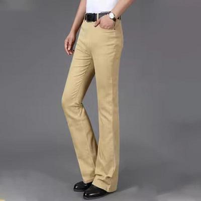 Heren Flared Jeans Heren Mid-Rise Eastic Denim Flared Broeken Mode Slim Fit Flared Broeken
