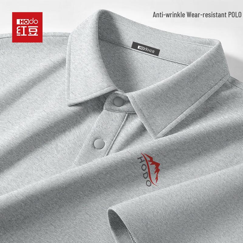 Hodo Men s Anti-wrinkle Seamless Short Sleeve Pique Polo Shirt L