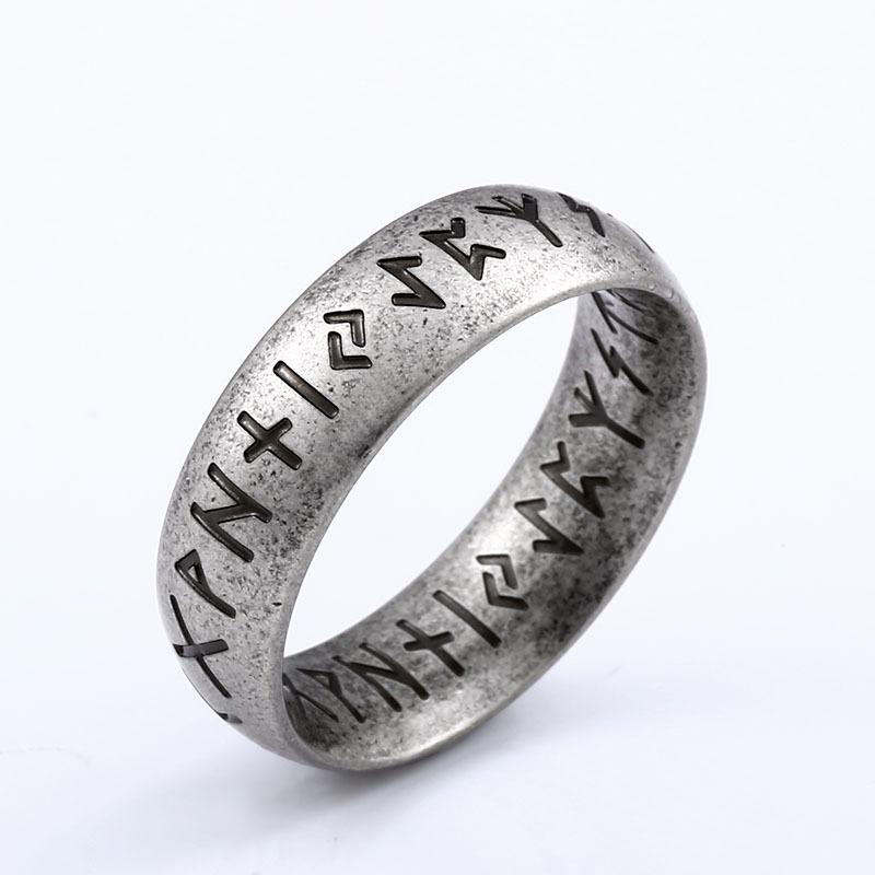 Steel Warrior Japanese Korean Fashion Simple Viking Amulet Ring Men Titanium Steel Band