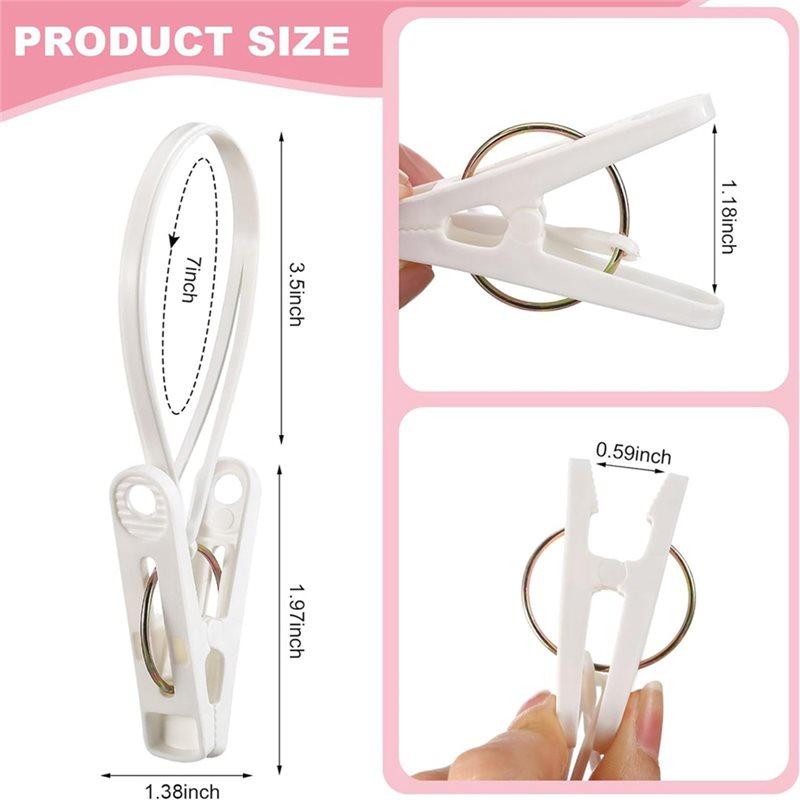 A34R Hanging Clips Bulk 60-Pack Multi-Purpose Laundry Hooks With Plastic Rope Hangers For Baby Clothes Closet Organizers