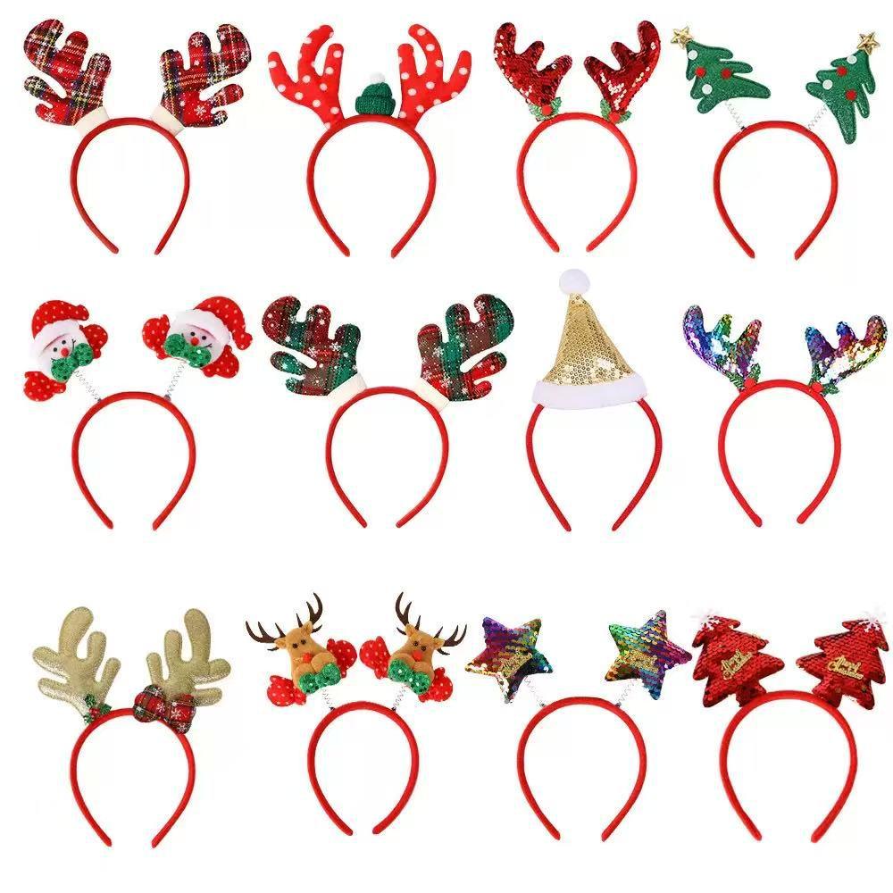 Children's Christmas Reindeer Antler Headband - Five-Star Decoration for Holiday Parties