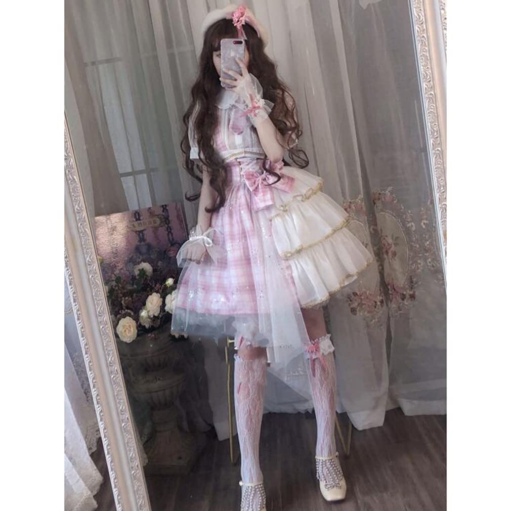 SSUPTEMBER II Princess Lolita Jumper JK High School Girl Cosplay Short Mori Costume School Events Dress, Skirt, Uniform, Costume, Sleeves, Dreamy,