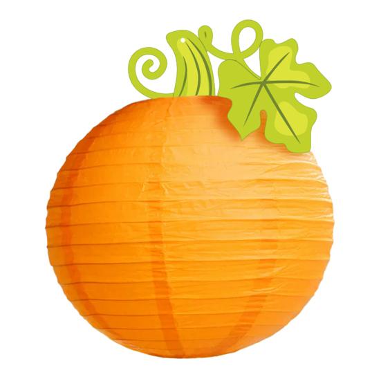 Halloween Pumpkin Lantern Hanging Orange Pumpkin Paper Round Lantern for Harvest Fall