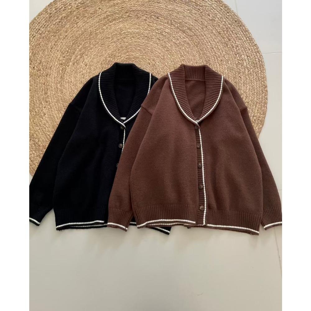 DIMANAF 2025 Autumn Sweaters Cardigan Women Pattern Printing Buttons Sweaters Knitting Loose Sweater