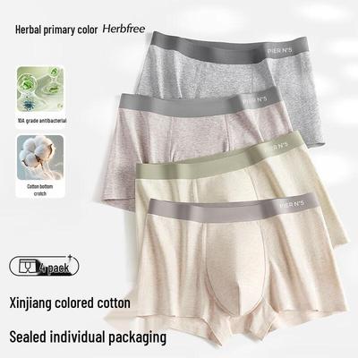 Men's Antibacterial Colored Cotton Boxer Briefs (4-Pack)