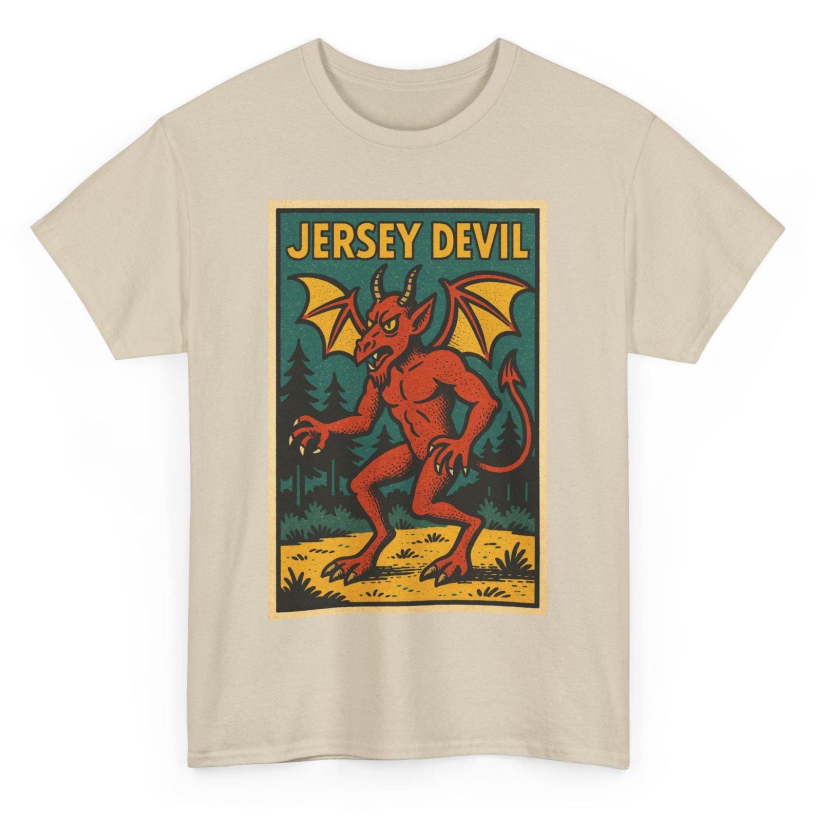 Jersey Devil T-Shirt: Retro Comic Cryptid Graphic Tee XL