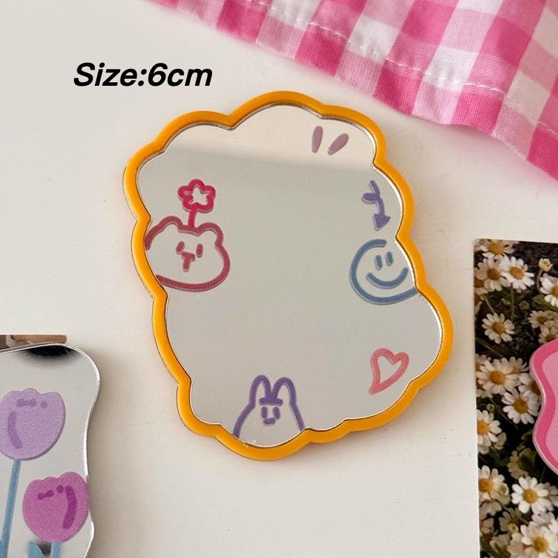 

Irregular Graffiti Mini Decorative Mirrors Cute Ins Style Refrigerator Magnet Magnetic Makeup Mirrors Sweet Room Decoration New