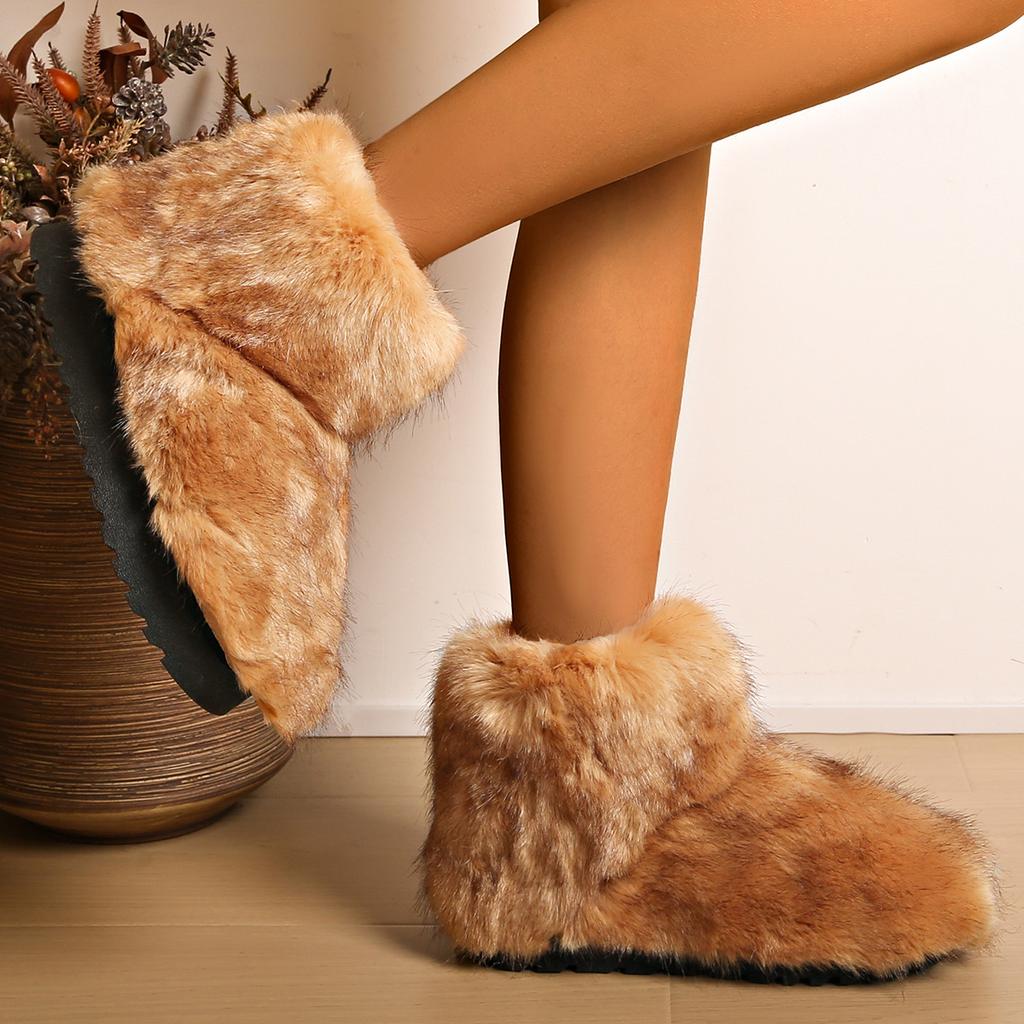 Women's shoes 2025 autumn and winter Mao Mao muffin new thickened sole 4 cm TPR non-slip, wear-resistant and anti-freeze snow boots women