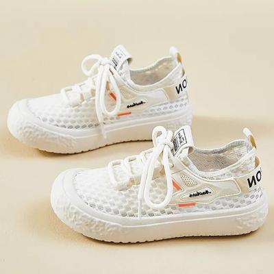 Sneakers Women's 2024 New Spring and Autumn Running Shoes Versatile Sports and Leisure Flat-bottomed Breathable Mesh Dad Shoes