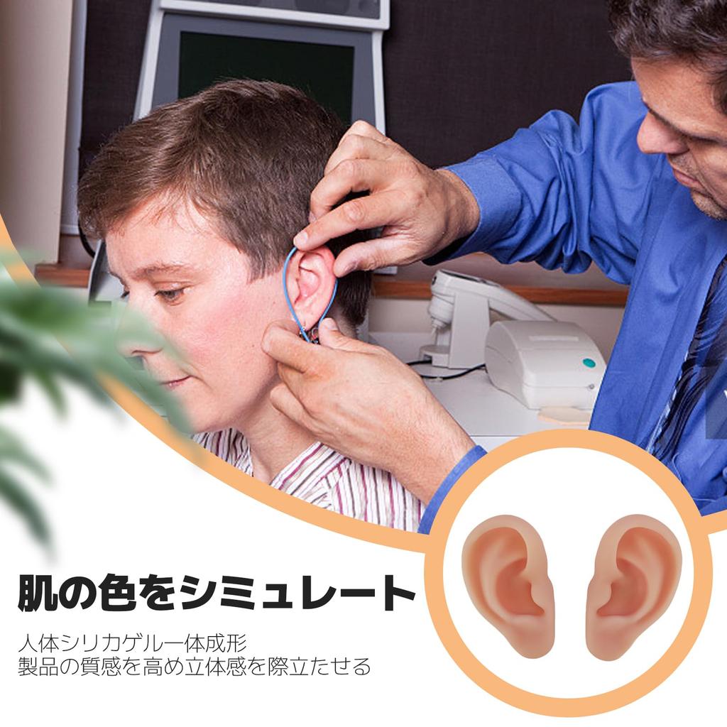 Ziyue Silicone Ear Model, Artificial Dummy Ears for Ear Acupuncture and Sutures, Art Accessories, Set of 1 (Left and Right), Skin Tone