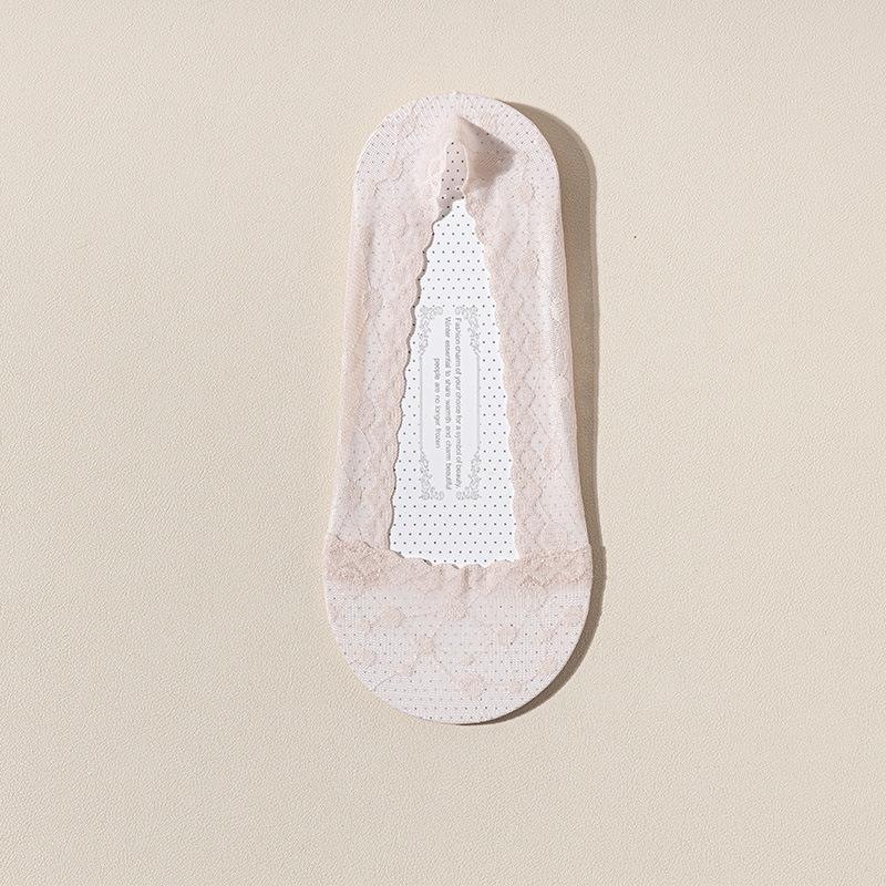 New Women's Non-Slip Invisible Lace Boat Socks - Thin, Hollow, Shallow Bed Sock Design