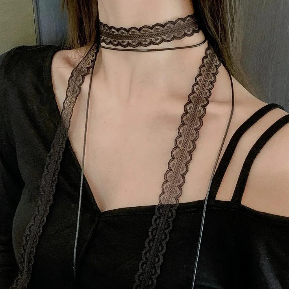 Fashion Lace Hair Scarf Summer Sweet Bow Headband Elegant Ribbon Decor Hair Band for Necklace Women Multi Functional