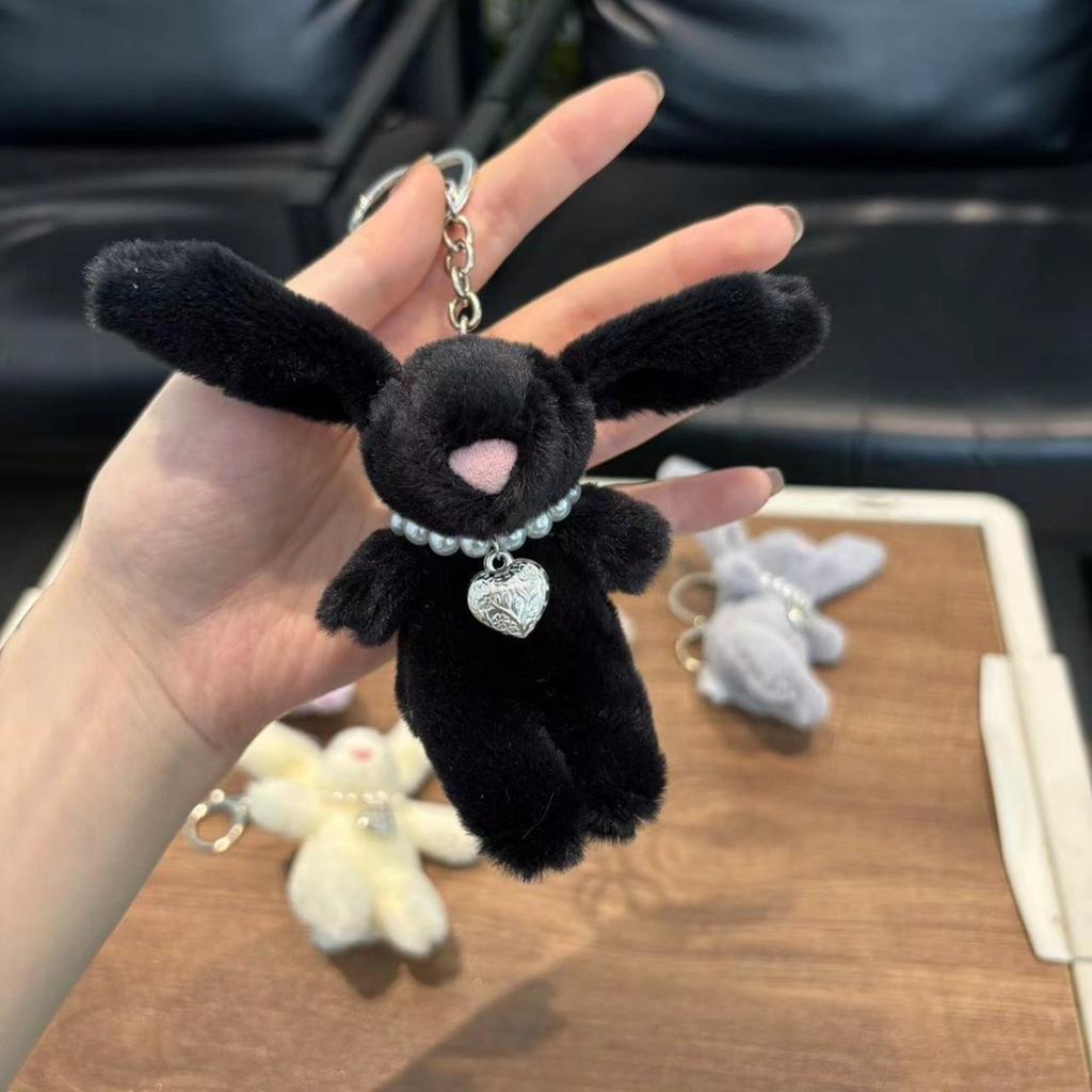 Lovely Plush Rabbit Charm Keychains Sweet Pendant Car Keyring Backpack Decoration Fashion Jewelry for Women Girls