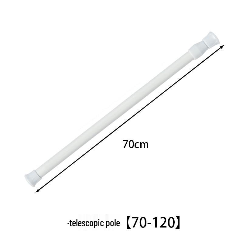 Telescopic Punch-Free Drying Rod - White Baked Paint for Balcony or Bathroom Curtains and Clothes