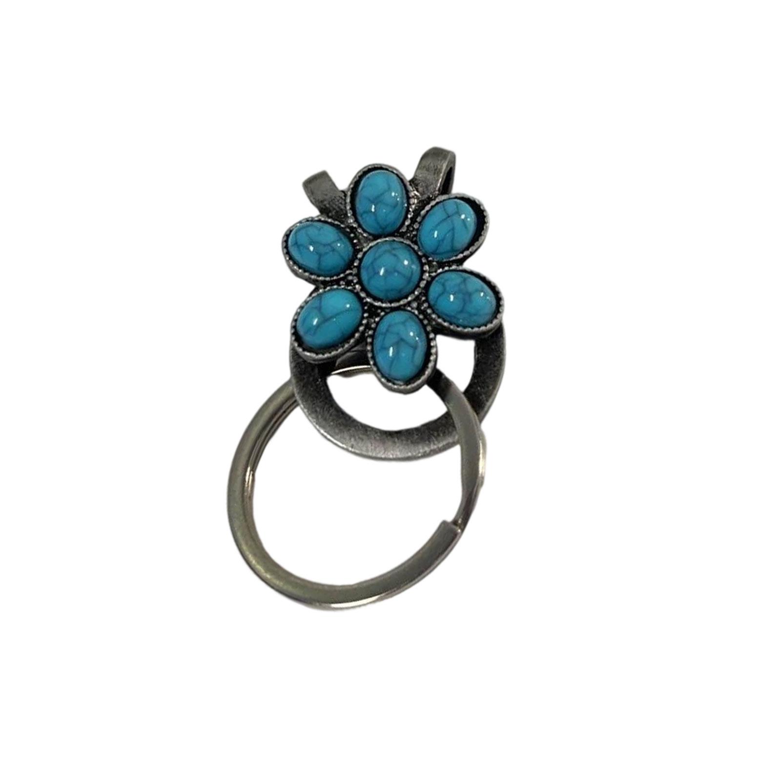 

Turquoise Flower Bag Clip Keychain, Women s Bag Accessories Key Finder, Car Keychain Hook Wallet Key Clip Handbag Accessories One Size