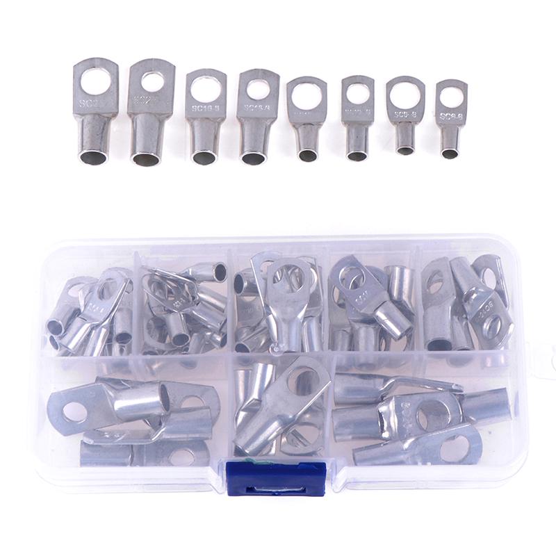 60 stk Elektrisk ledning Kobber Lug Batteri Kabel Ring Connector Terminal