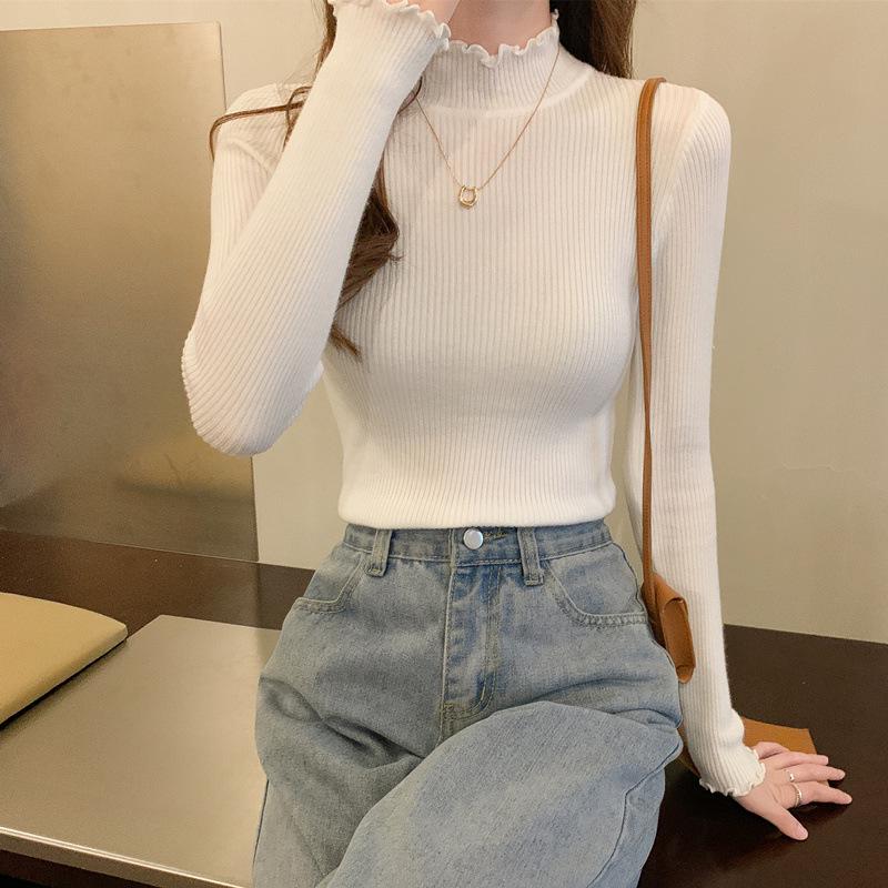 Women's Thick Knit Fleece-Lined Thermal Top - Soft, Warm, Half High Neck One-Piece Winter Layer