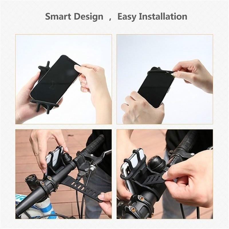 Bike Phone Mount 360° Rotation Silicone Bicycle Phone Holder Universal Motorcycle Handlebar Mount