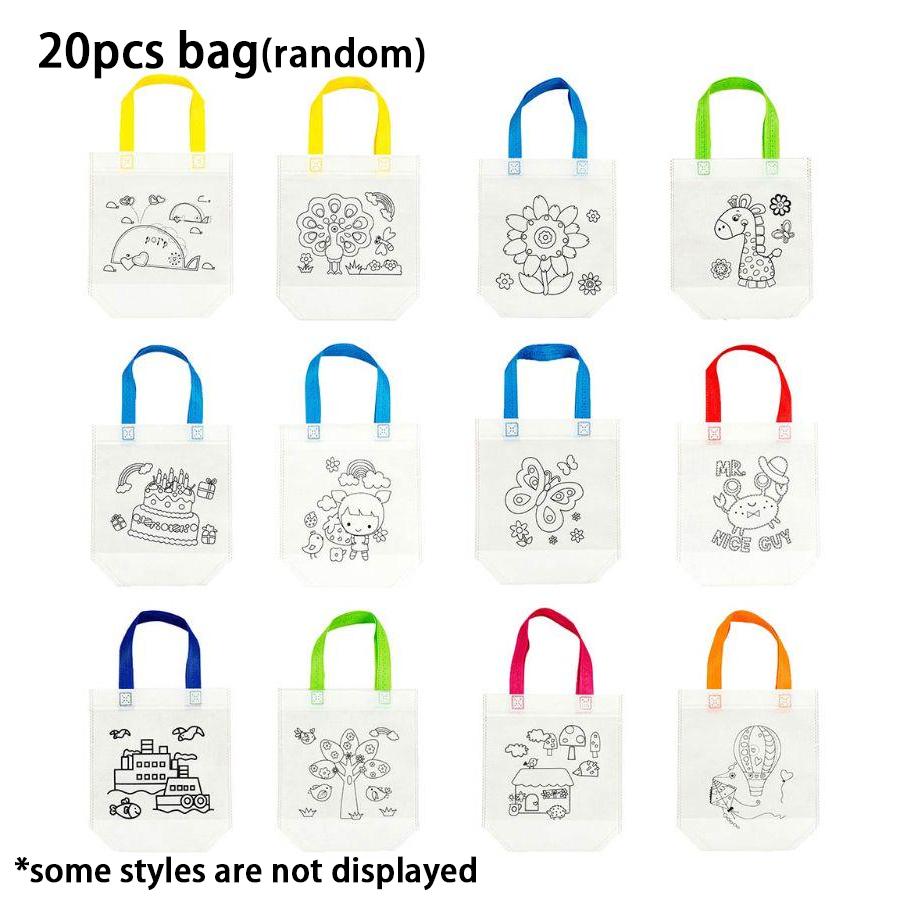 5/10/20pcs Double-sided Graffiti Bag & Colored Pen DIY Handcraft Coloring Painting Kit Birthday Party Creative Art Supplies XJM
