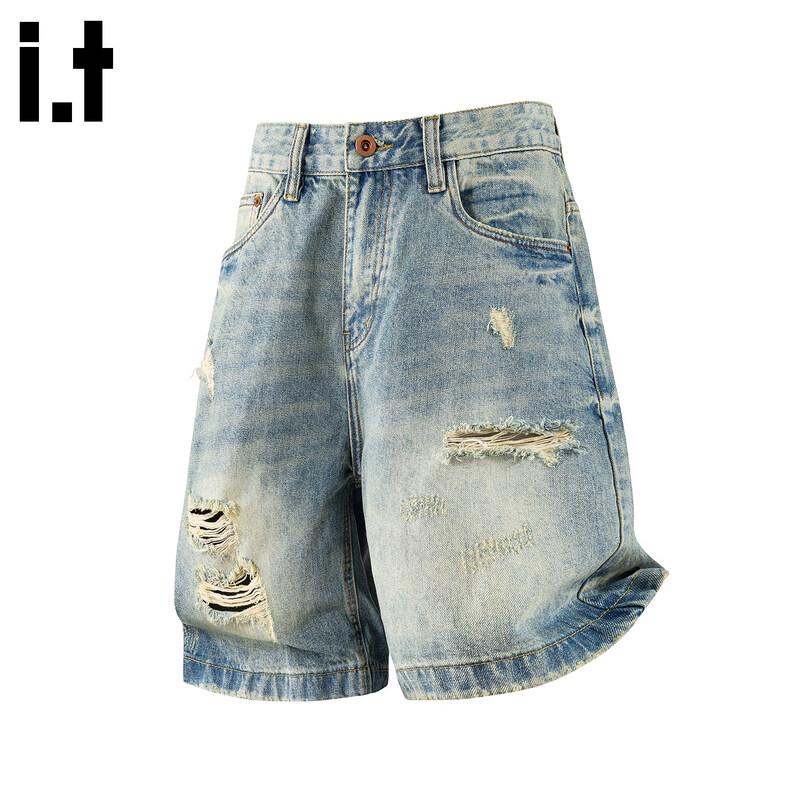 :CHOCOOLATEit Men s Washed Ripped Denim Shorts M