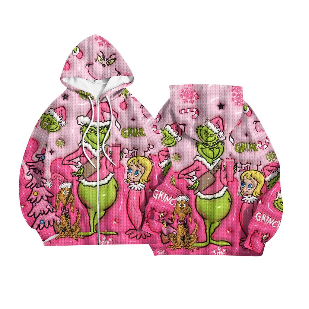 Women's Fashion Jacket Casual Printed Long-sleeved Hooded Cardigan Sweatshirts