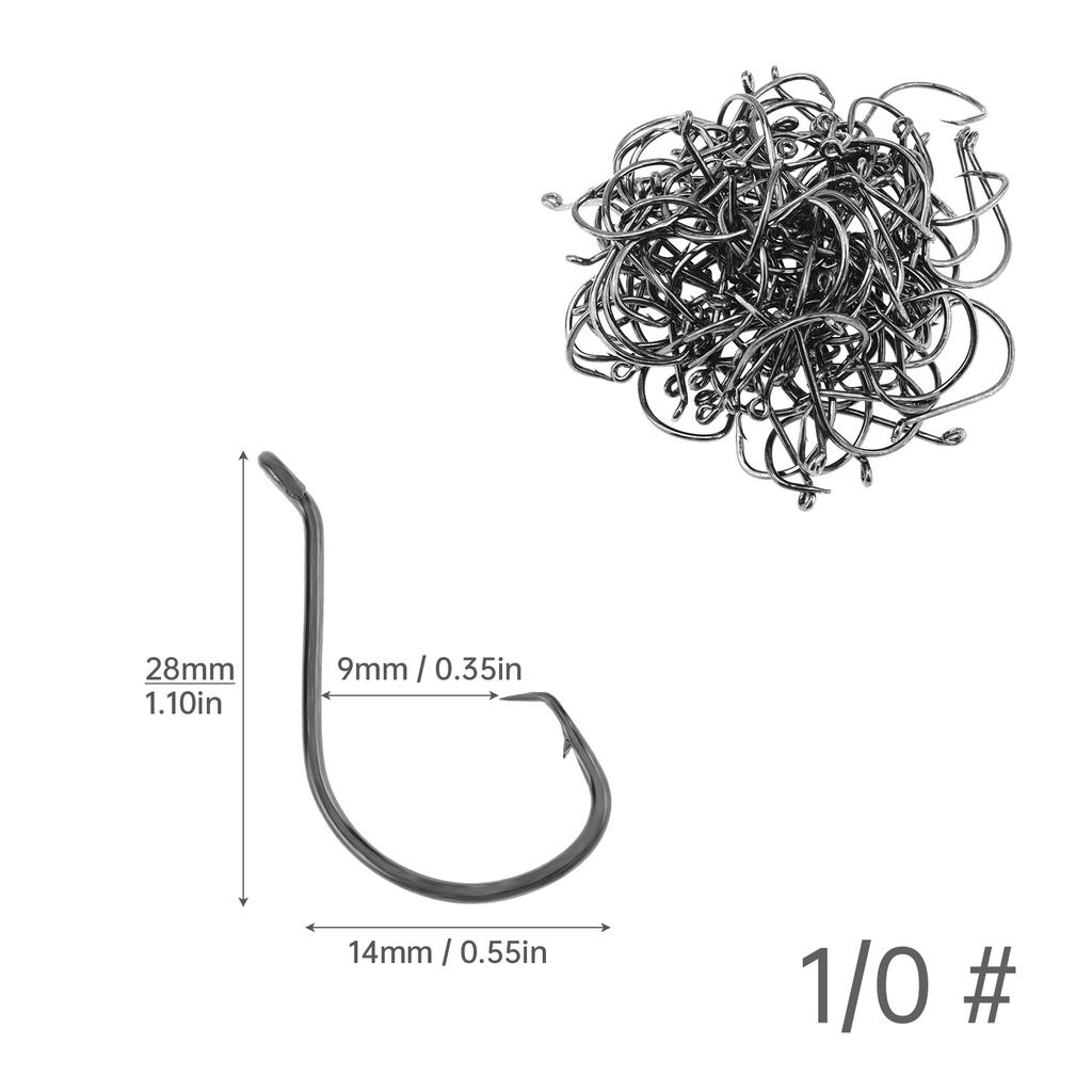 100pcs 1/0 2/0 3/0 4/0 5/0 6/0 Octopus Circle Saltwater Fishing Hooks Offset Catfish Hooks