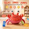 Talking Function Jumping Crab Toy Plush Interactive Moving Toy  Speech Learning