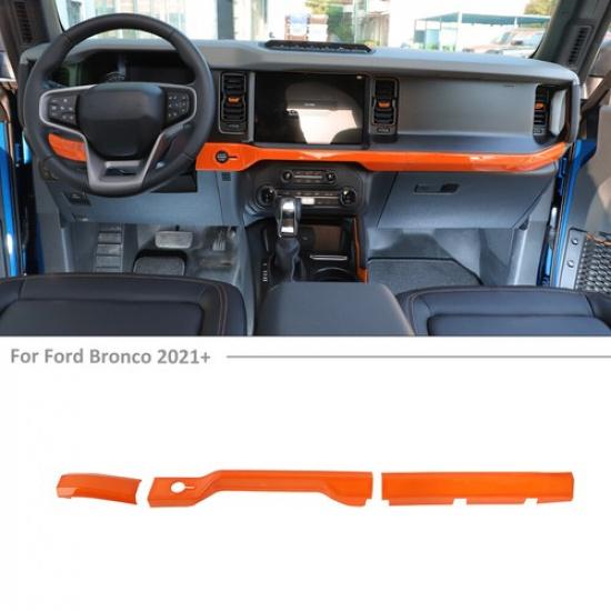 Center Console Dashboard Cover Trim Strip For Ford Bronco 21+ Orange Accessories