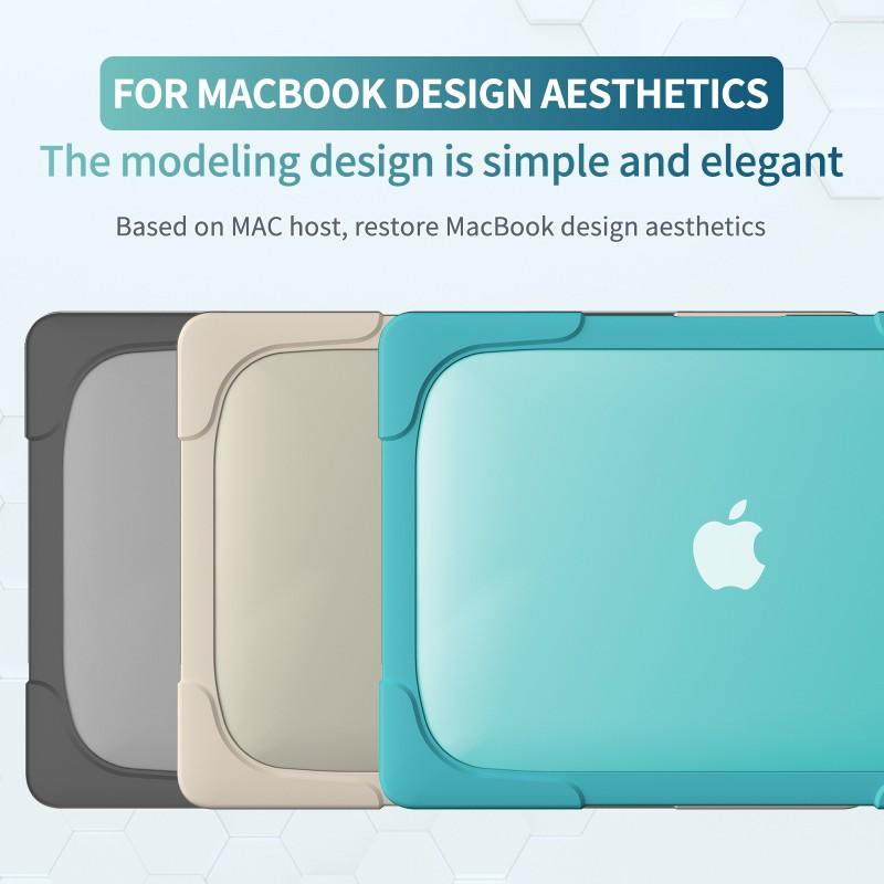 MacBook Air 13 Pro 15 16 Protective Case With Cooling Stand Anti-Slip Matte PC Shell