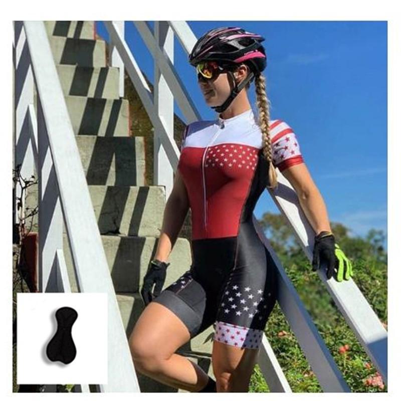 Combinaison de Cyclisme pour Femme Manches Courtes Une Pièce Triathlon VTT