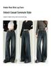 Women's 2025 Wide-Leg Fleece-Lined Jeans: Popular Loose-Fit, Plus Size, Autumn-Winter Style