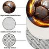 Fire Flame Football Theme Flannel-printed round floor mats are slip-resistant Suitable for living bedroom terrace garden carpets