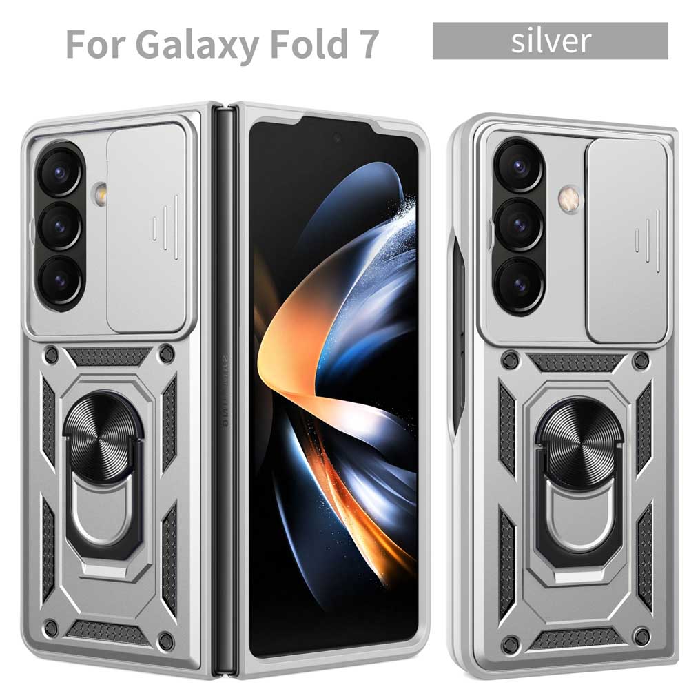For Samsung Z Fold 7 5G Hard Armor Case for Samsung Galaxy Z Fold6 Fold5 5G Fold4 Finger Ring Holder Covers Cases