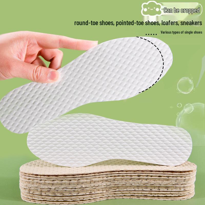 Ultra-Thin Breathable Odor-Resistant Disposable Wood Pulp Insoles for Men and Women