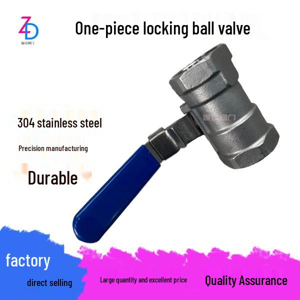 304 Stainless Steel One-Piece Ball Valve, Female Thread, Sizes: 2, 3, 4 Points, 1-Inch, Water Switch