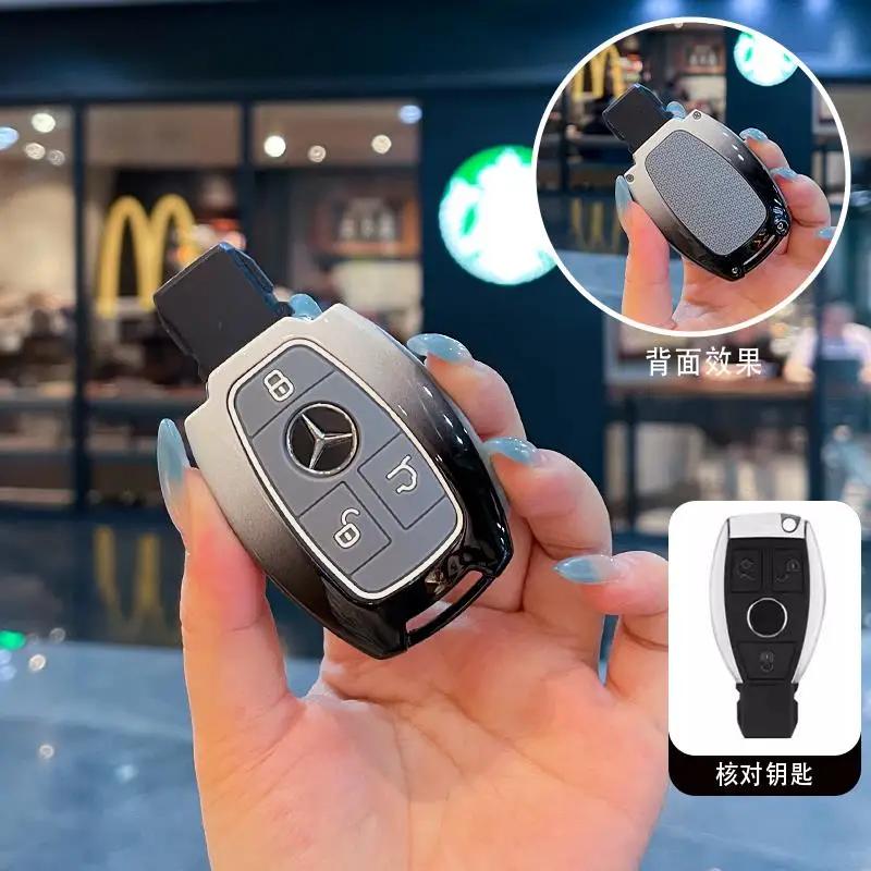 SFX1 Car Remote Key Case Cover Shell For Mercedes Benz C S Class W223 W206 Maybach S400 S450 S500 Protector Fob Bag Accessories