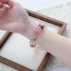 Natural Strawberry Crystal Bracelet Gold Foil Koi Lucky Bead Women New Gift