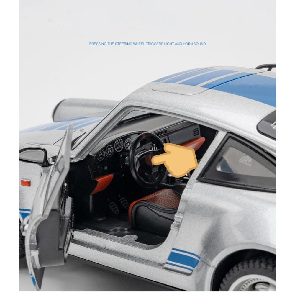 1/24 Porsche 911 964 Carrera RS Alloy Car Diecasts & Toy Vehicles Car Model Sound and Light Pull Back Car Toys for Kids Gifts