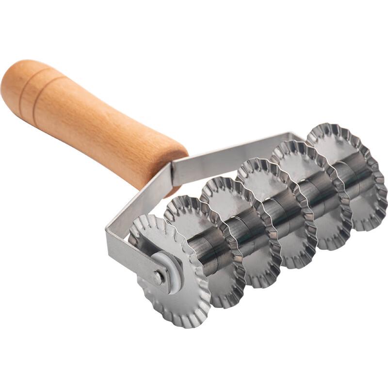 Holzgriff 6-Rad Edelstahl Gitterroller