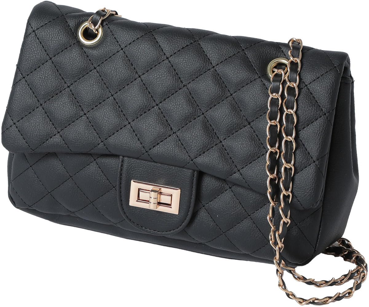 

Black Shoulder Bag for Crossbody Crossbody Mini Shoulder Mini Shoulder Shoulder Chain Quilted [Altro Rose] Women, Bag, Bag, Lightweight, Bag, Bag, чорний