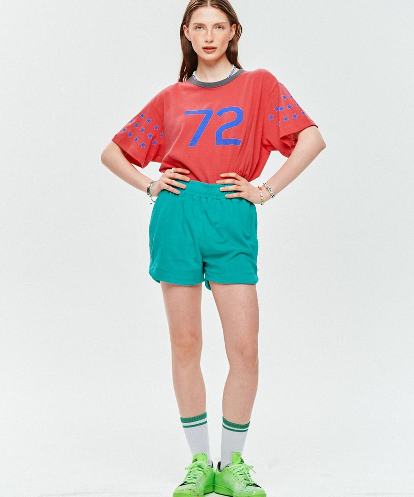 LESONNET Button Shorts Emerald Green