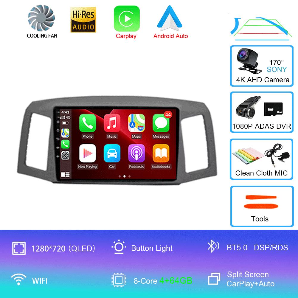 Android 14 Car Radio For JEEP Grand Cherokee 2004-2007 Car Radio Multimedia Video Player Navigation GPS Stereo wireless Carplay