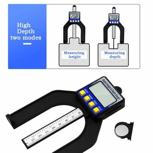 HENPS Digital Depth Gauge, Depth/Height Measurement Tool, 0-80mm (Batteries Sold Separately), LCD Digital Depth/Height Gauge, Precision Electronic Dig