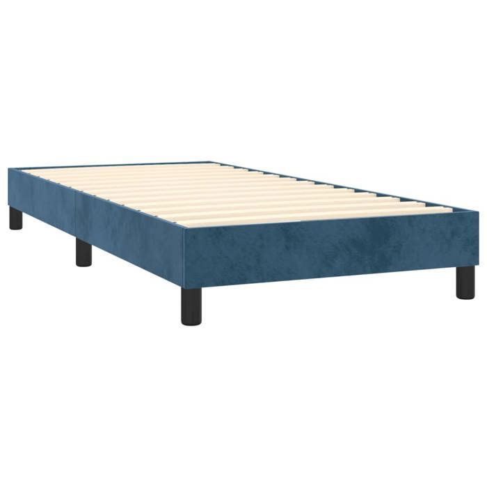 Maison Exclusive - Sommier à lattes de lit et matelas Bleu foncé 80x200 cm Velours