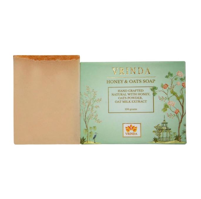Handmade Soap with Honey and Oatmeal (100 G), Honey & Oats Soap, Vrindaam