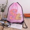 Capibara Girls Drawstring Backpack Cute Capybara Letter A-Z Storage Bag Kids Outdoor Sport Travel Rucksack Children Gifts