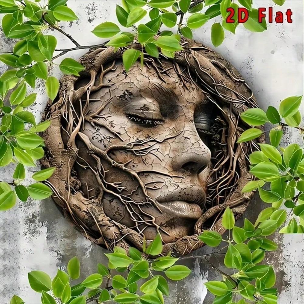 Metal Wall Decor Rustic Round Face Aluminum Sign Art Home Cafe Garage Room